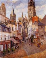 Pissarro, Camille - Sunlight, Afternoon, La Rue de l'Epicerie, Rouen